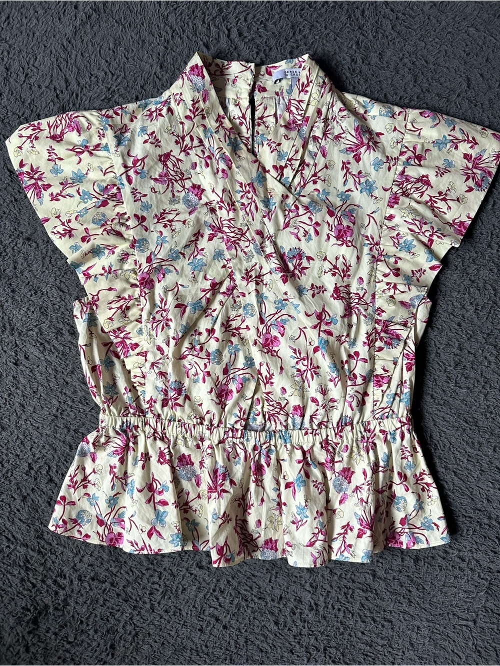 Derek Lam 10 Crosby "Brynn" floral wrap top, size 8